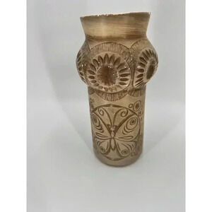 VINTAGE McCoy Vase Scandia #620 Beige Tan Taupe Pottery Butterfly Mid Century